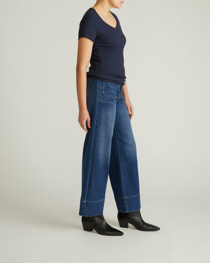 Carey Ribbed Sweetheart Tee - Navy | Universal Standard