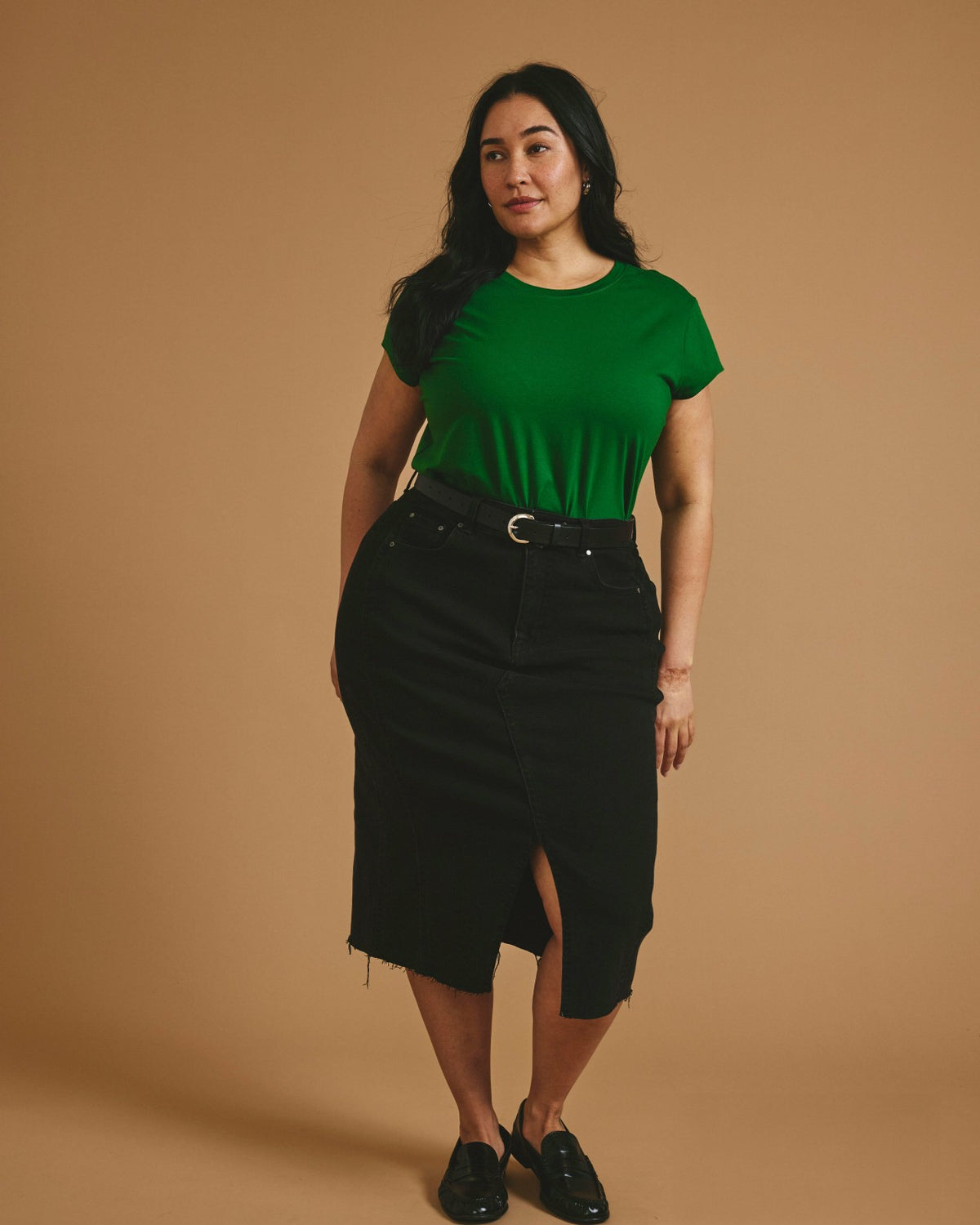 Ashley Cap Sleeve Tee - Green Park | Universal Standard