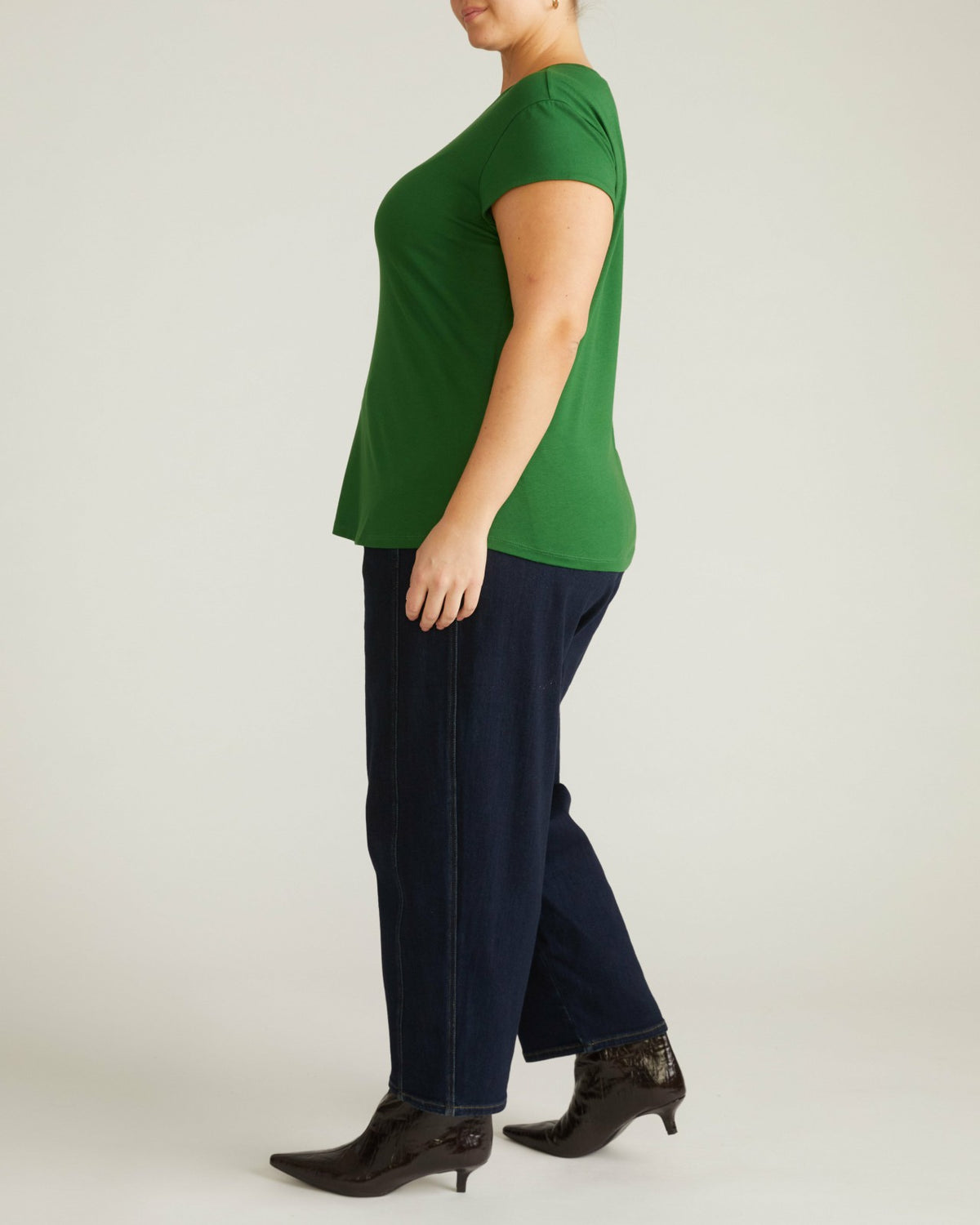Ashley Cap Sleeve Tee - Green Park | Universal Standard