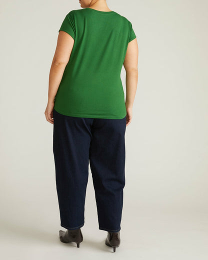 Ashley Cap Sleeve Tee - Green Park | Universal Standard