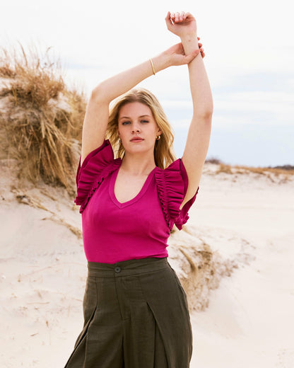 Magnolia Ribbed Top - Hyper Pink | Universal Standard