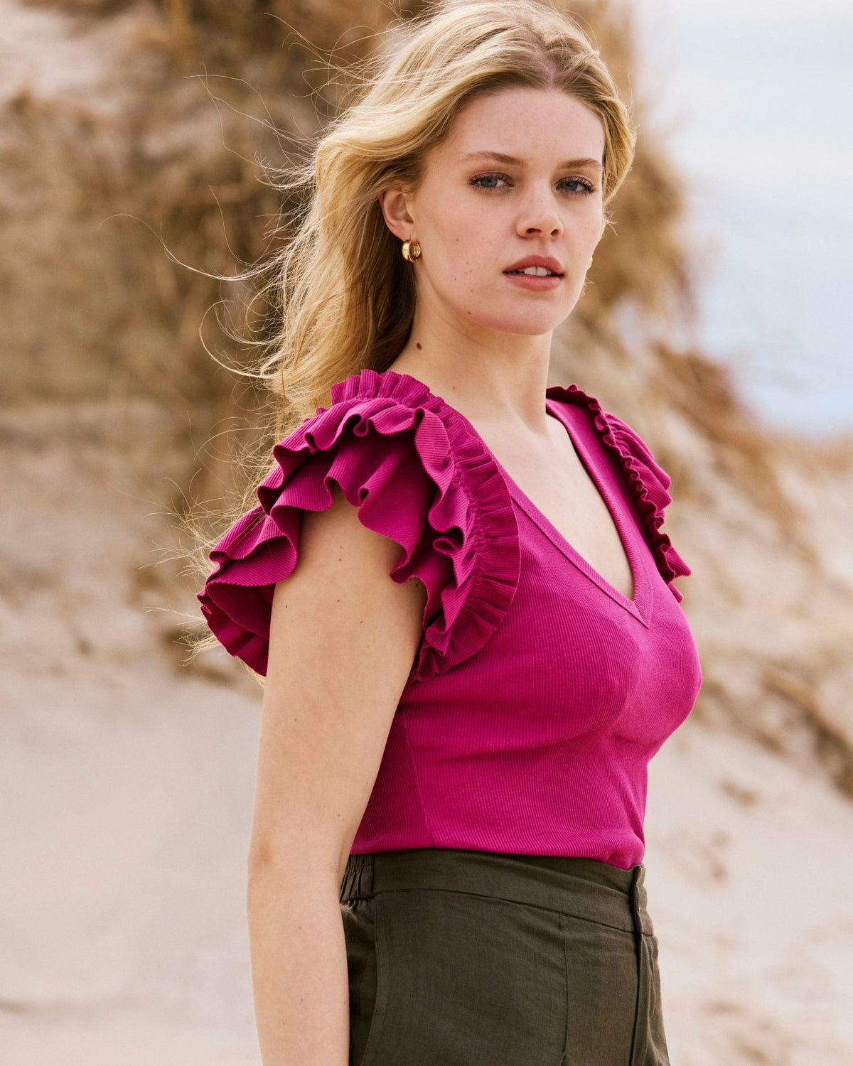 Magnolia Ribbed Top - Hyper Pink | Universal Standard