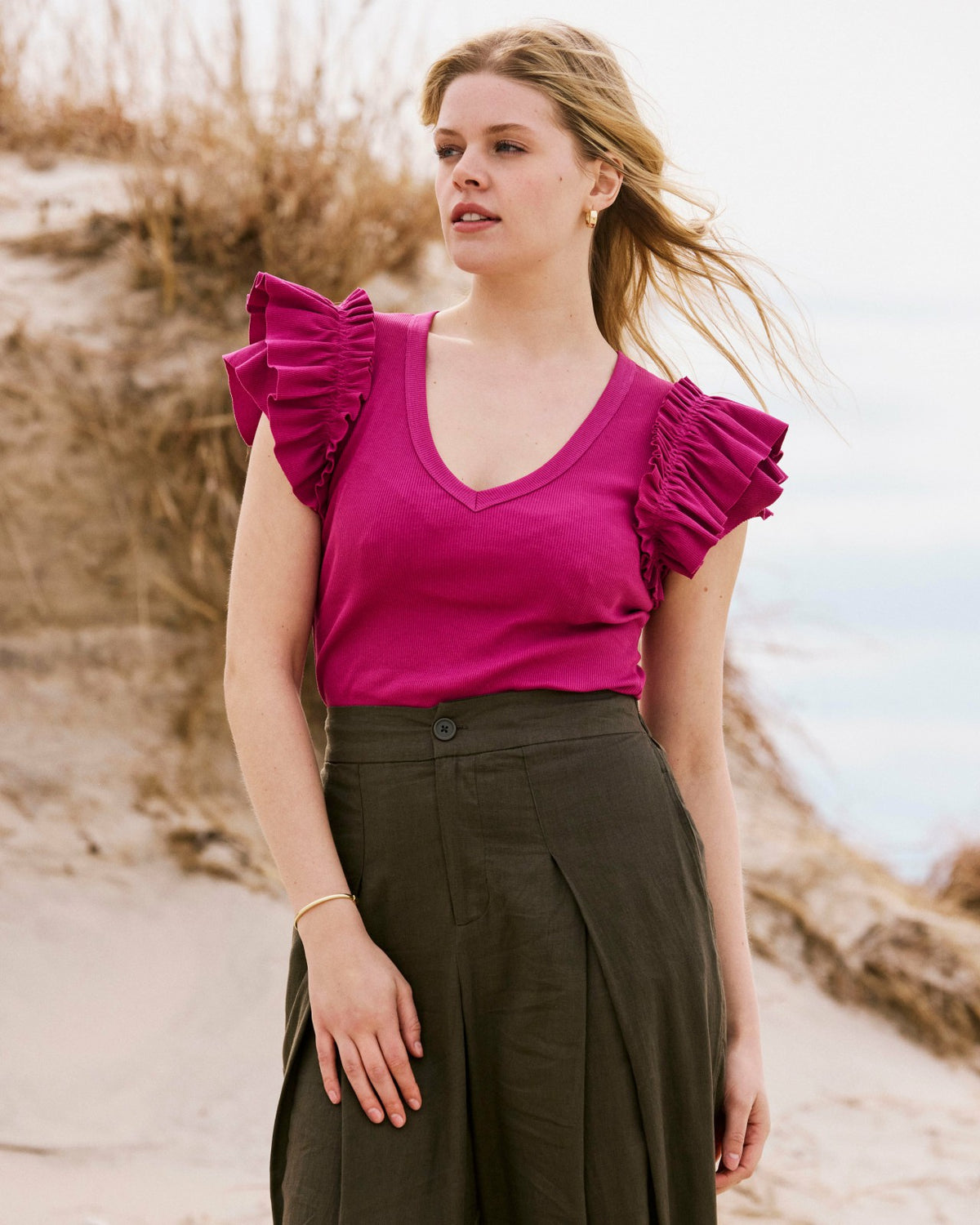 Magnolia Ribbed Top - Hyper Pink | Universal Standard