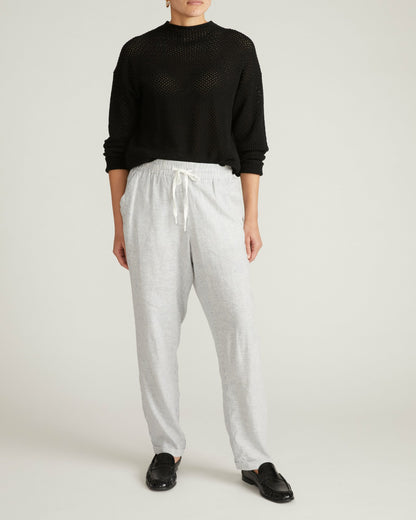 Positano Pointelle Mock Neck Sweater - Black | Universal Standard
