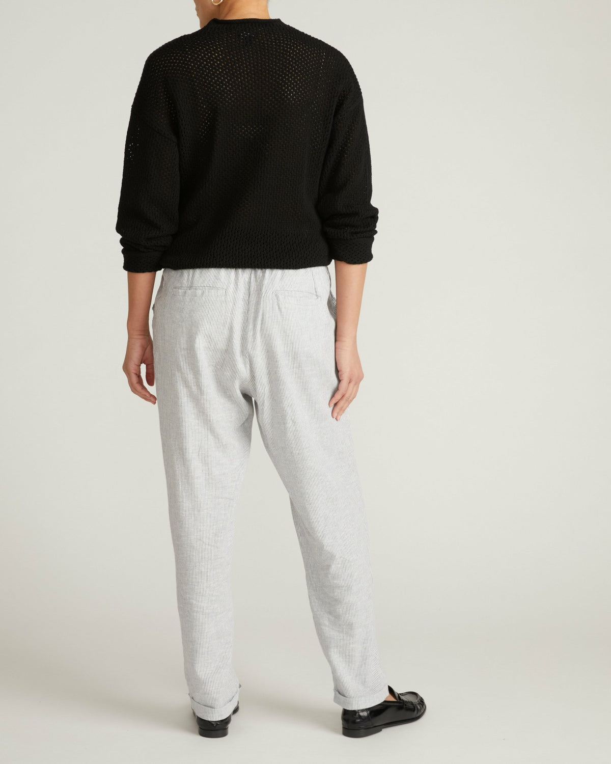 Positano Pointelle Mock Neck Sweater - Black | Universal Standard