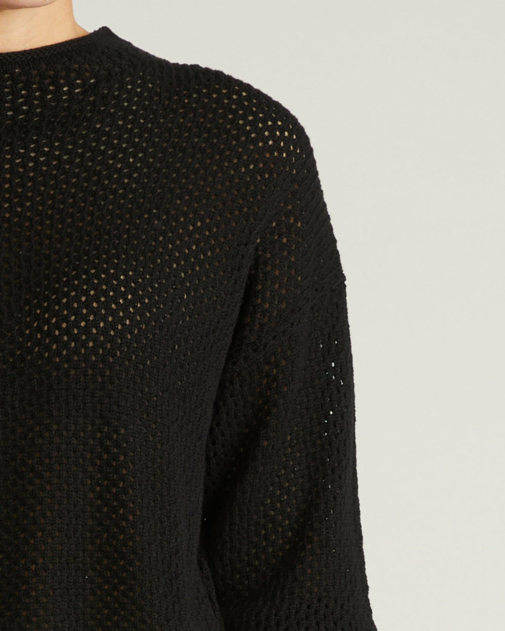 Positano Pointelle Mock Neck Sweater - Black | Universal Standard