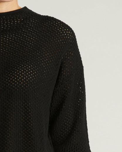 Positano Pointelle Mock Neck Sweater - Black | Universal Standard