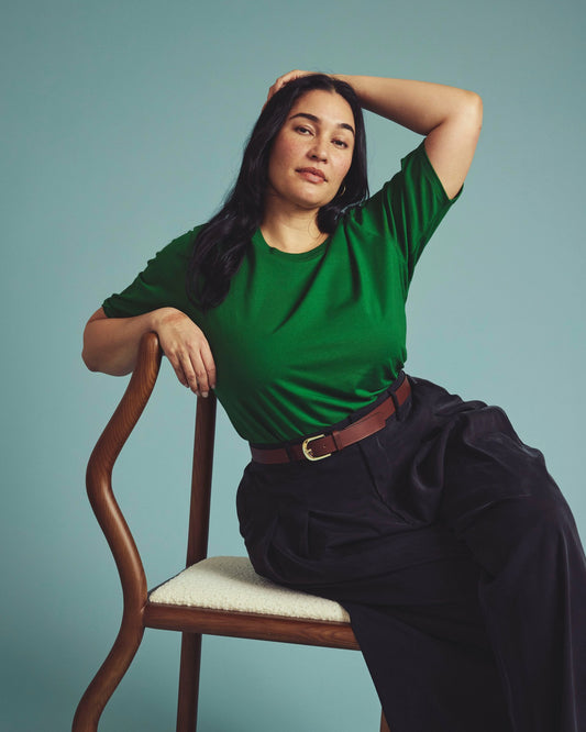Maia Stovepipe Sleeve Tee - Green Park | Universal Standard