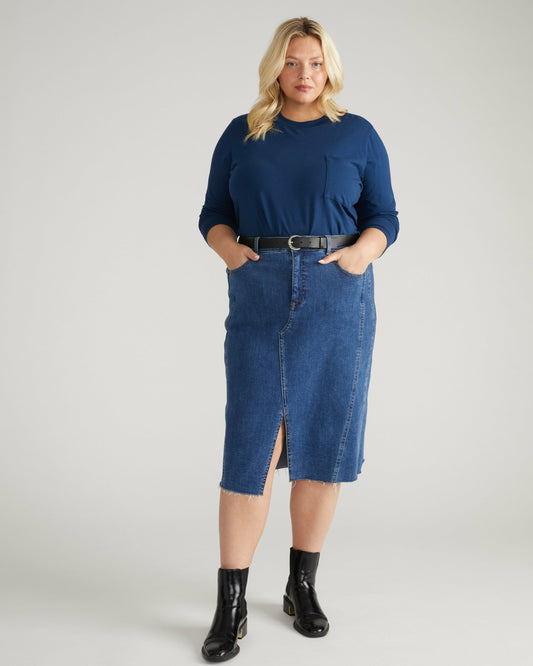 Long Sleeve Garcon Tee - Pageant Blue | Universal Standard