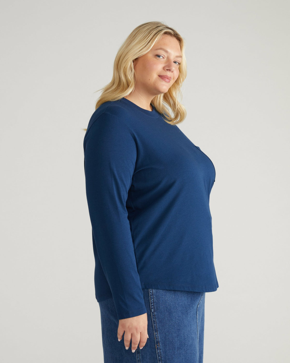 Long Sleeve Garcon Tee - Pageant Blue | Universal Standard