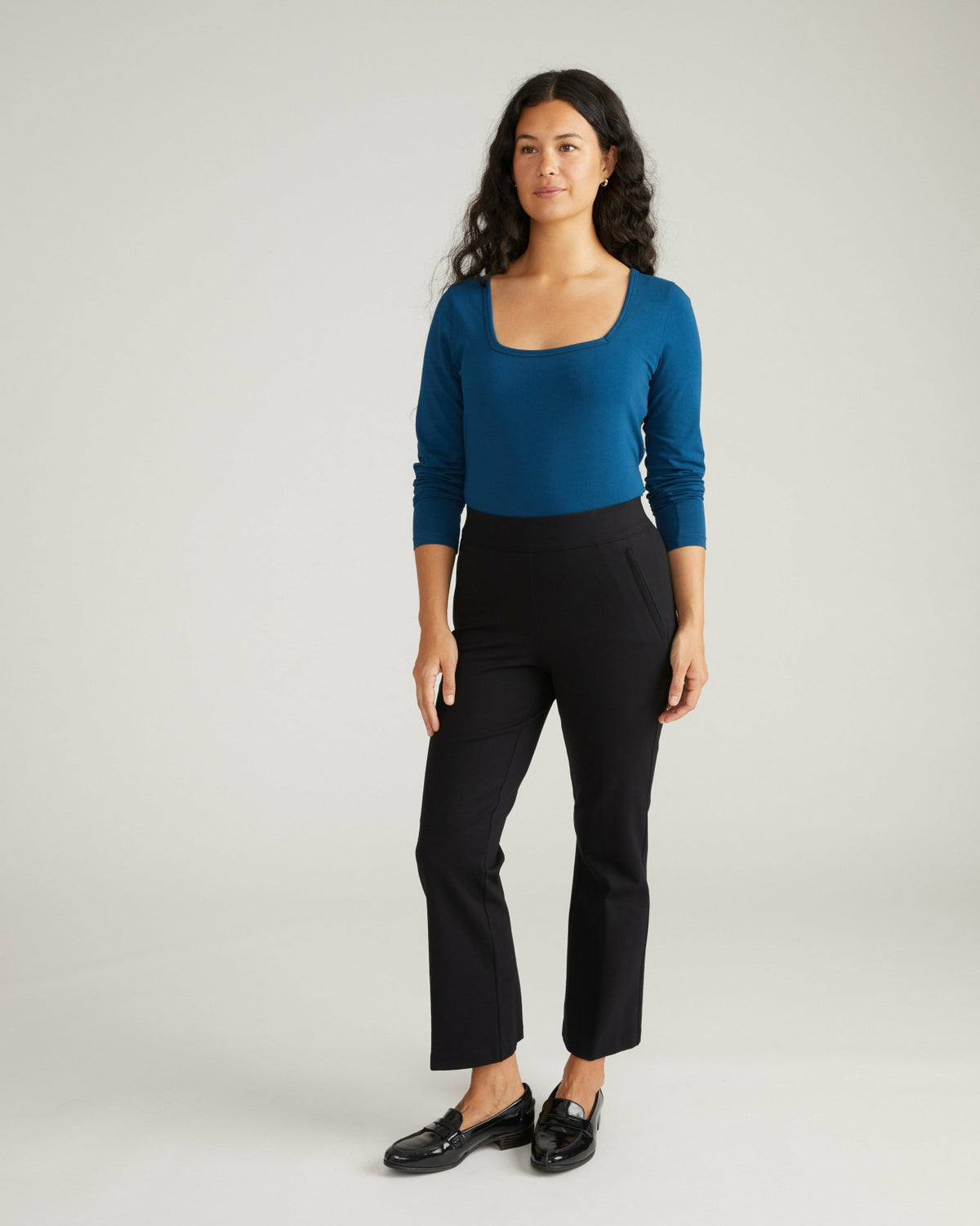 Long Sleeve Square Neck Tee - Deep Teal | Universal Standard