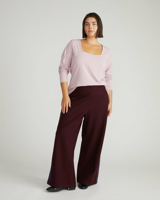 Long Sleeve Square Neck Tee - Pale Mauve | Universal Standard
