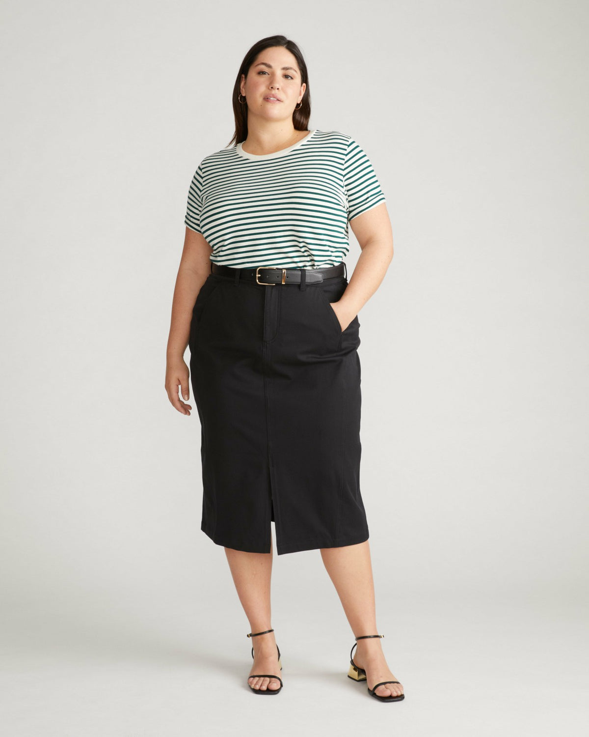 Tee Rex - Bone/Botanic Stripe | Universal Standard