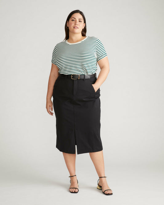 Tee Rex - Bone/Botanic Stripe | Universal Standard