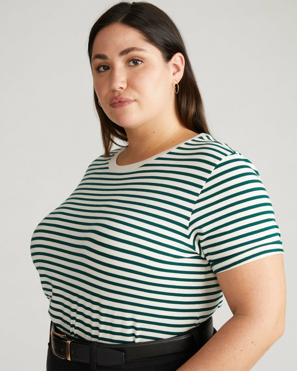 Tee Rex - Bone/Botanic Stripe | Universal Standard