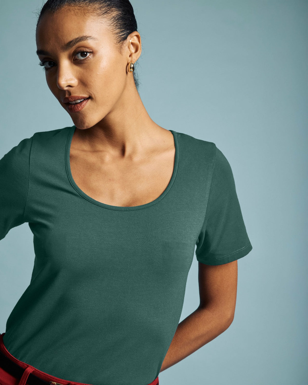 Scoop Neck Tee - Forest Green | Universal Standard