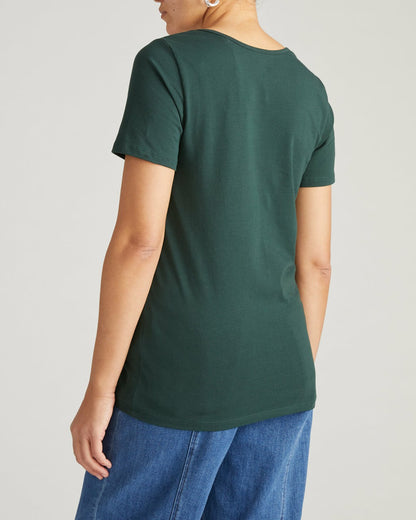 Scoop Neck Tee - Forest Green | Universal Standard
