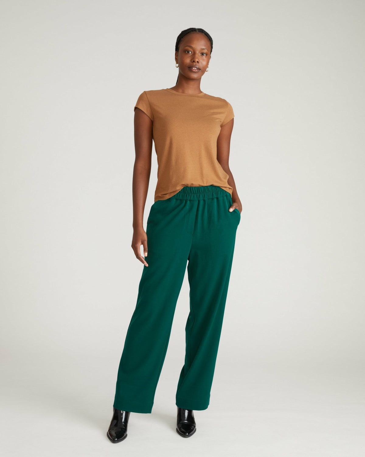 Ashley Cap Sleeve Tee - Classic Camel | Universal Standard