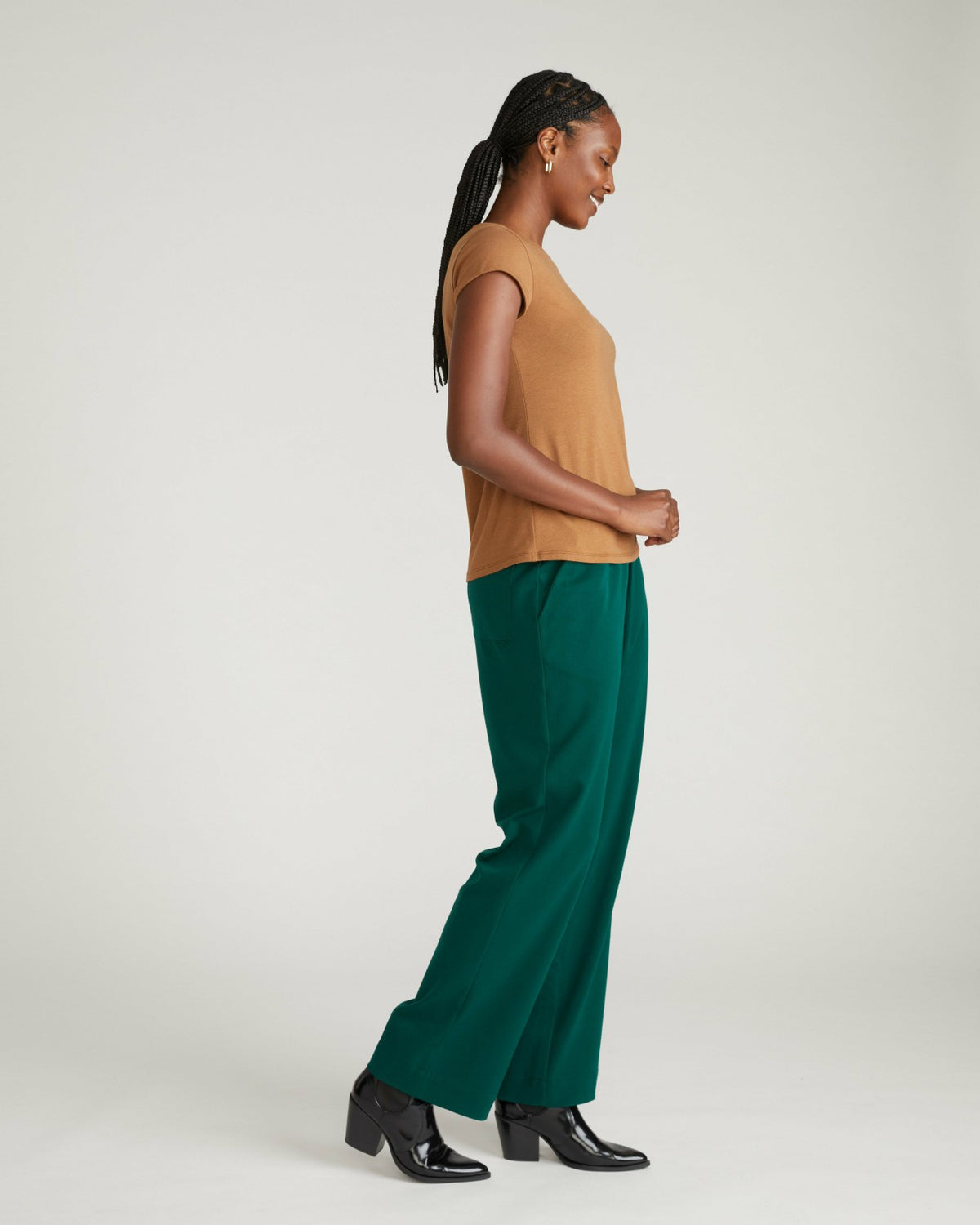Ashley Cap Sleeve Tee - Classic Camel | Universal Standard