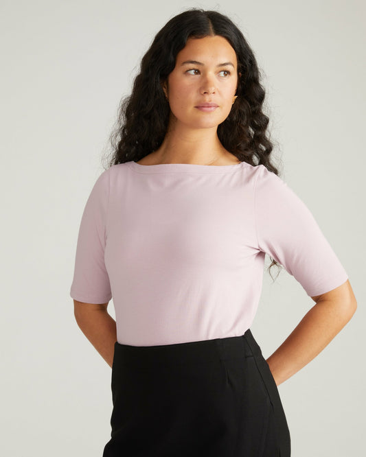 Bella Boatneck Tee - Pale Mauve | Universal Standard