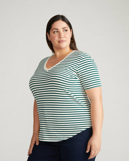 V Rex - Bone/Botanic Stripe | Universal Standard