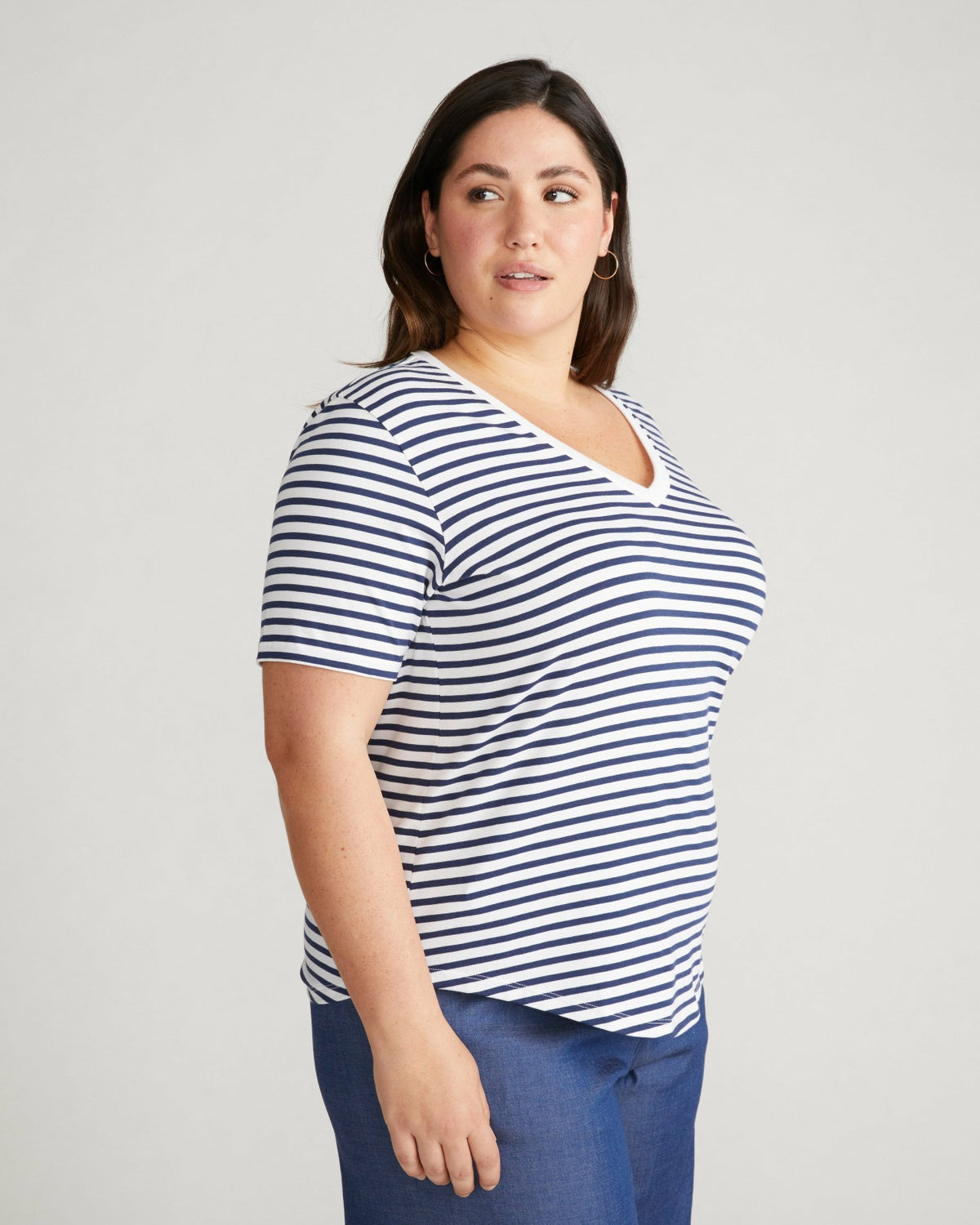 V Rex - White/Cenote Stripe | Universal Standard