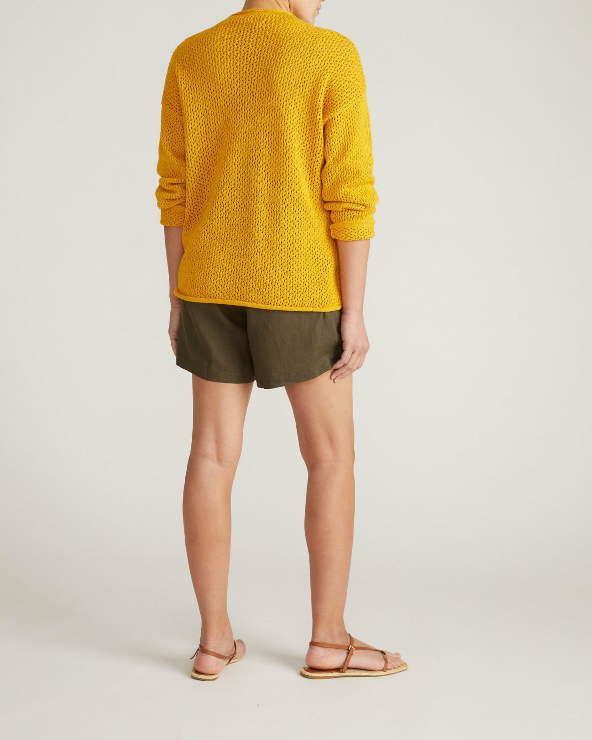 Positano Pointelle Mock Neck Sweater - Goldenrod | Universal Standard
