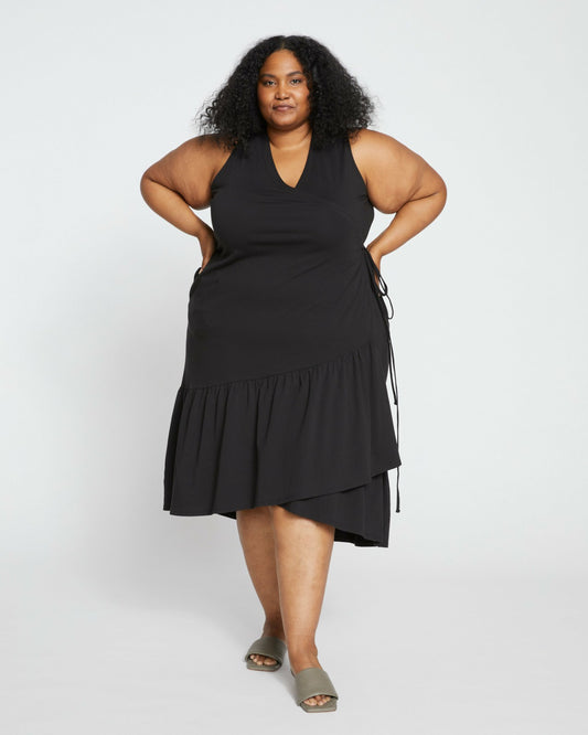 Tiered Twirl Wrap Dress - Black | Universal Standard