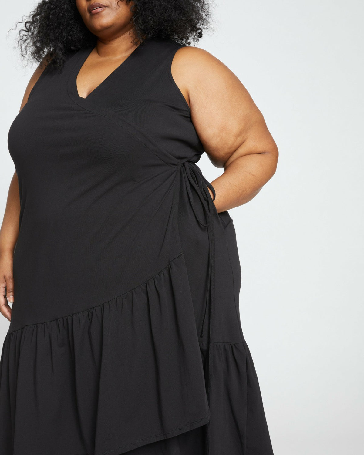 Tiered Twirl Wrap Dress - Black | Universal Standard