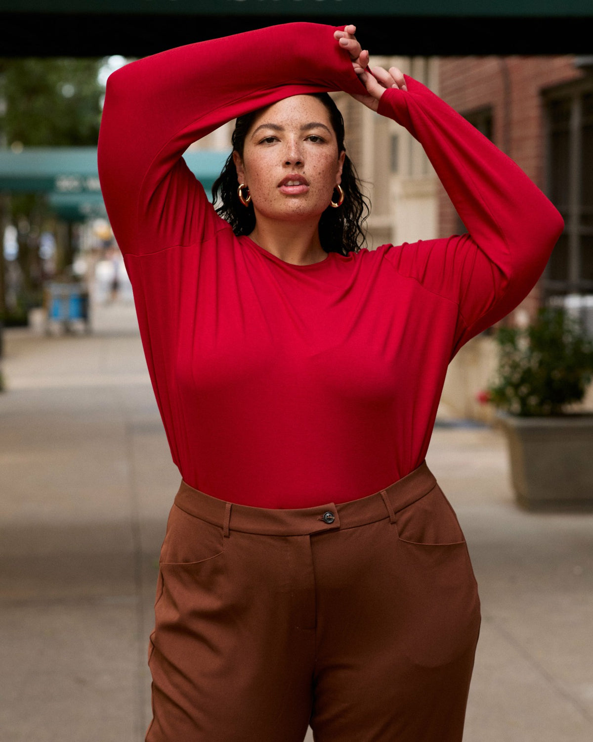 Joan Liquid Jersey Long Sleeve Top - New York Red | Universal Standard