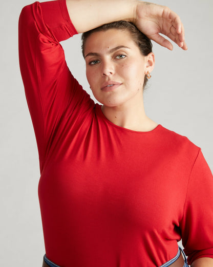 Joan Liquid Jersey Long Sleeve Top - New York Red | Universal Standard