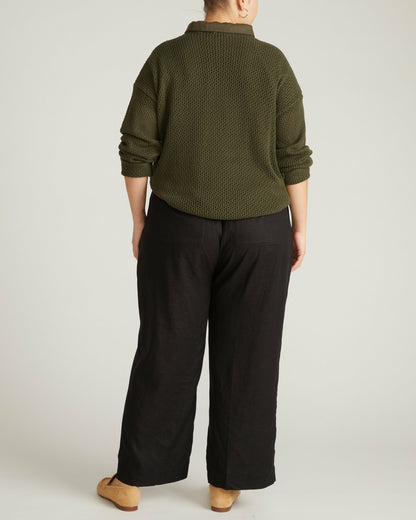 Positano Pointelle Mock Neck Sweater - Camo | Universal Standard