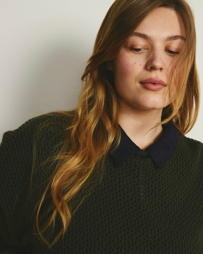 Positano Pointelle Mock Neck Sweater - Camo | Universal Standard