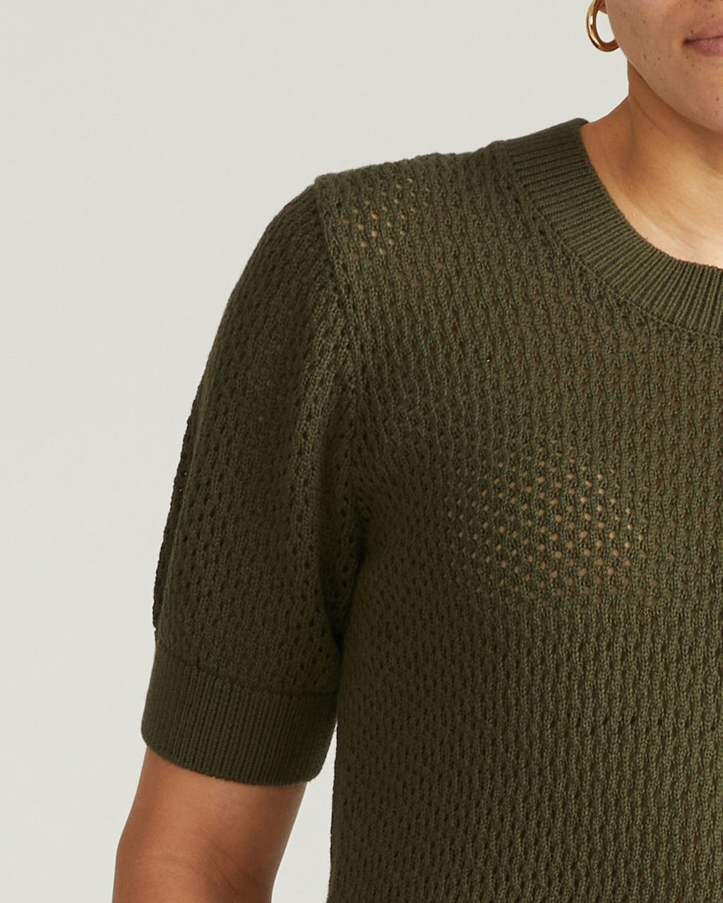 Positano Pointelle Mock Neck Sweater - Camo | Universal Standard