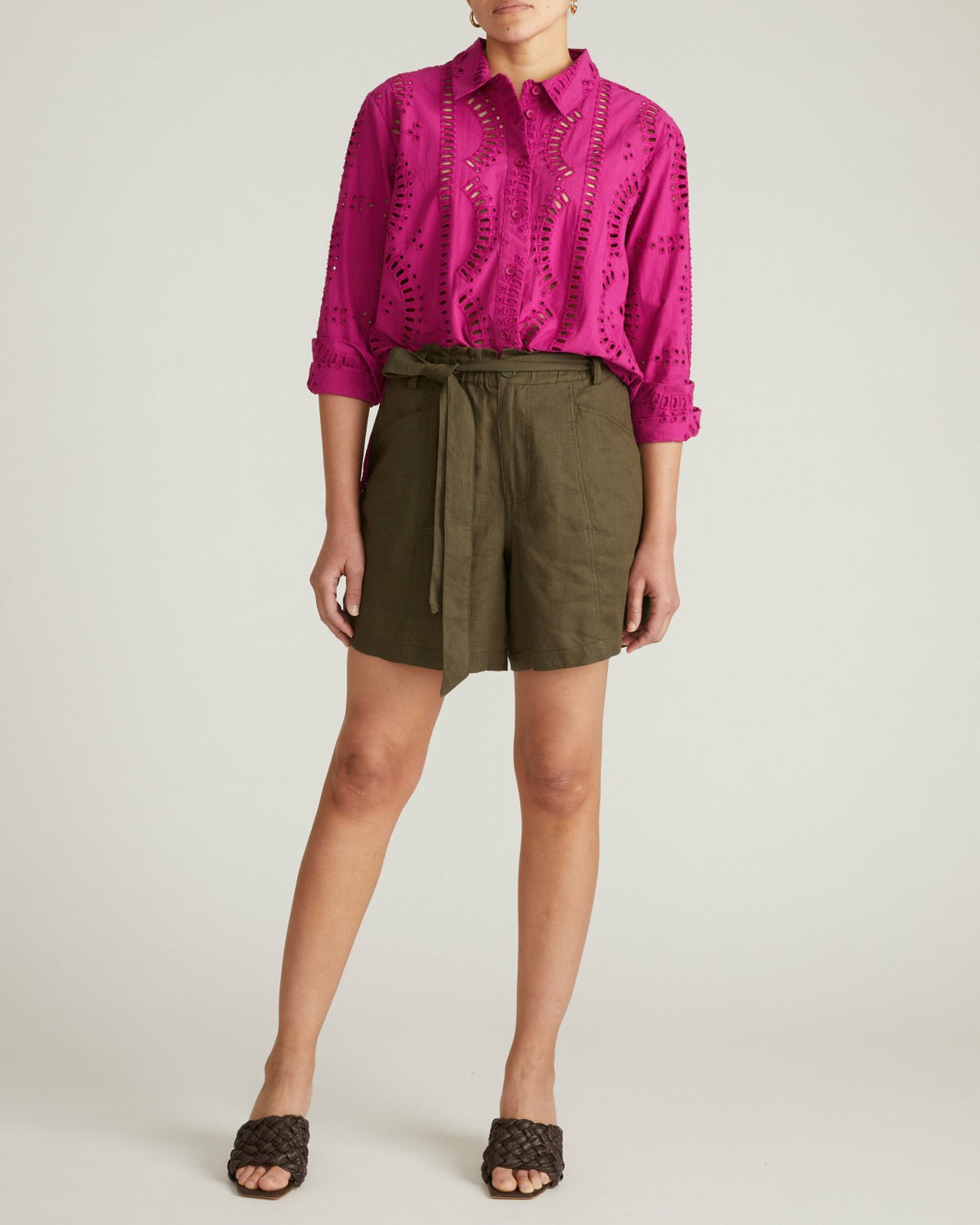 The Embroidered Artist Poplin Shirt - Hyper Pink | Universal Standard