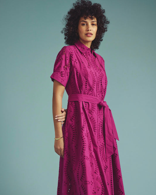 Tina Cotton Poplin Shirtdress - Hyper Pink | Universal Standard