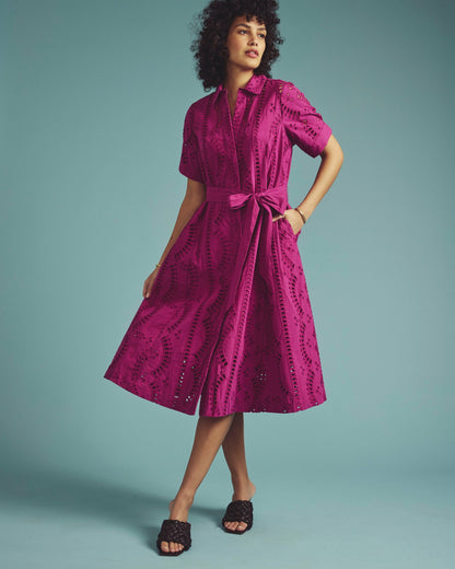 Tina Cotton Poplin Shirtdress - Hyper Pink | Universal Standard
