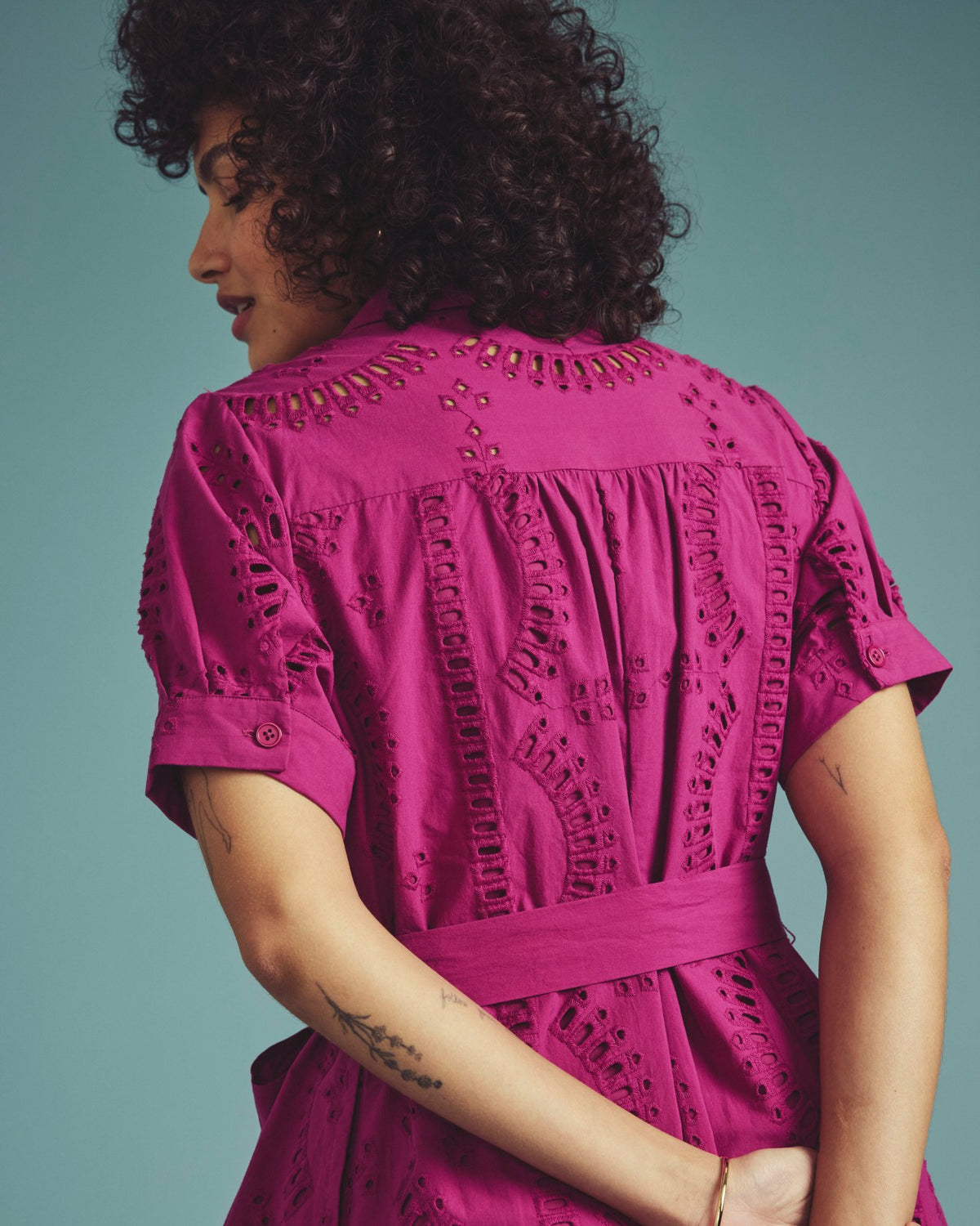 Tina Cotton Poplin Shirtdress - Hyper Pink | Universal Standard