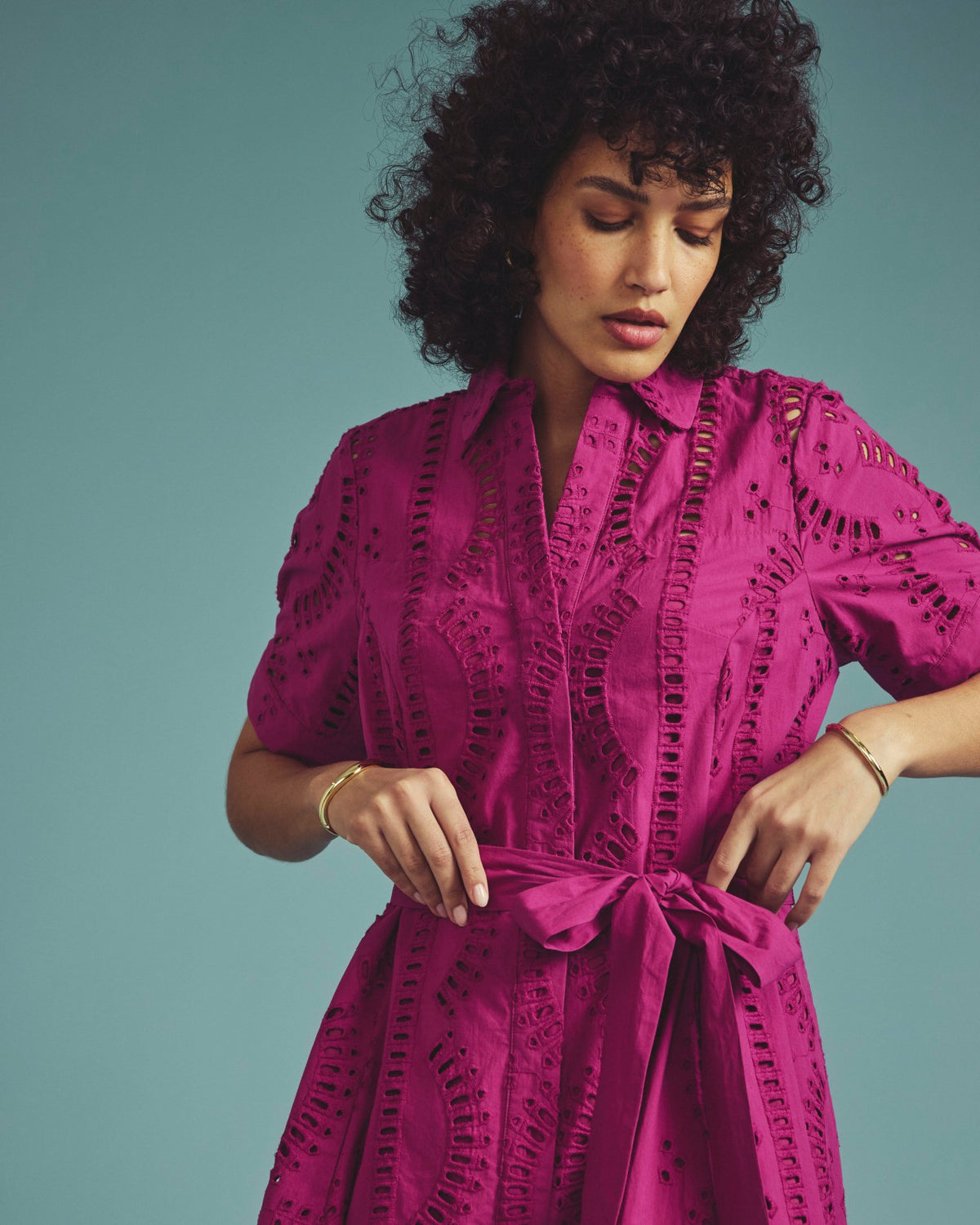 Tina Cotton Poplin Shirtdress - Hyper Pink | Universal Standard