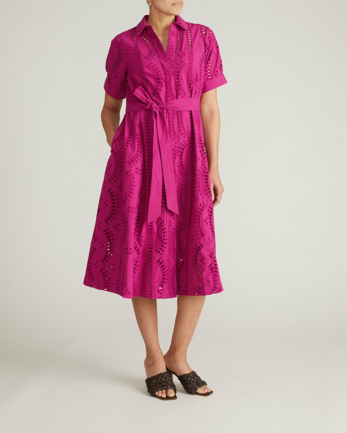 Tina Cotton Poplin Shirtdress - Hyper Pink | Universal Standard